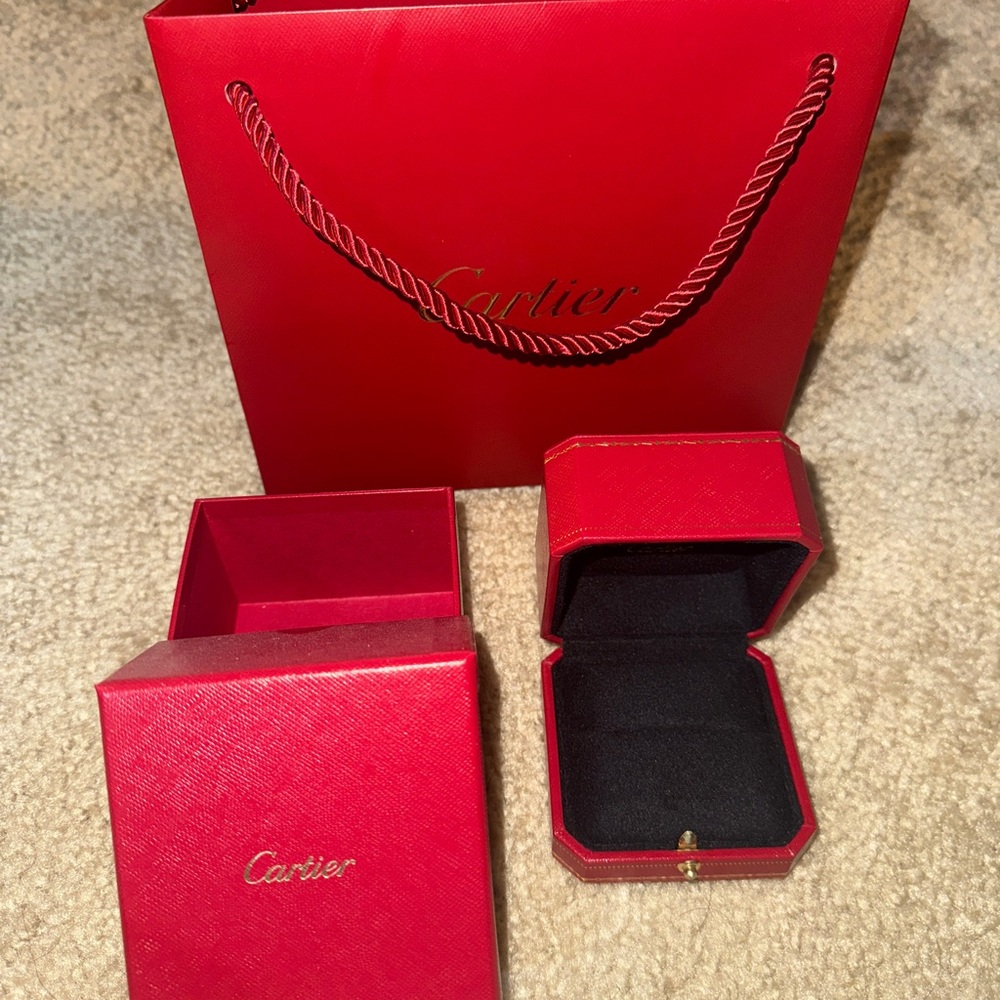 Cartier Red Gift Box and Bag Set